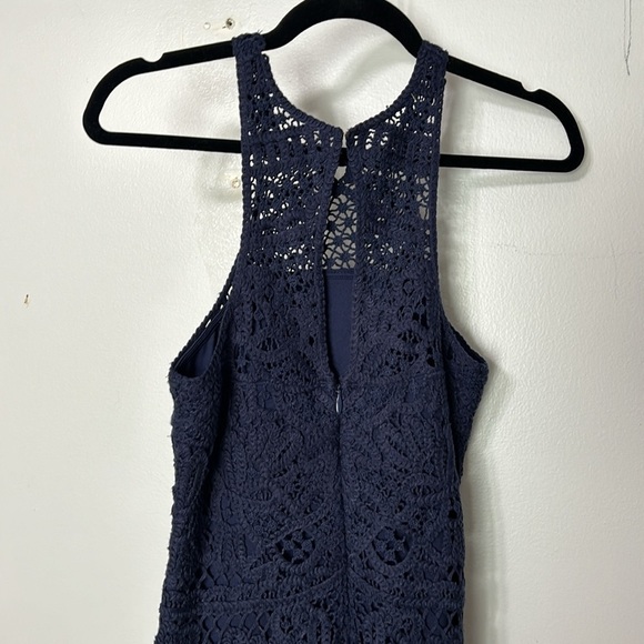 Lilly Pulitzer Jamie Shift Dress True Navy Knit Crochet Women's Size Small - Picture 4 of 6